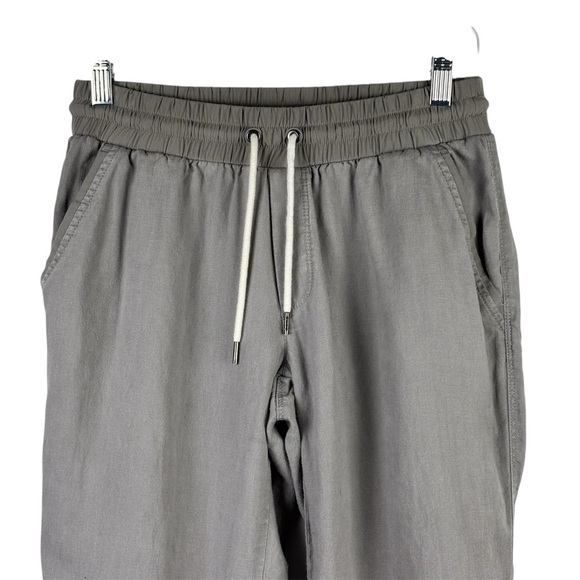 Athleta Bali Linen Drawstring Jogger Style Women’s Pants Gray Size 6 Beach - Picture 3 of 13
